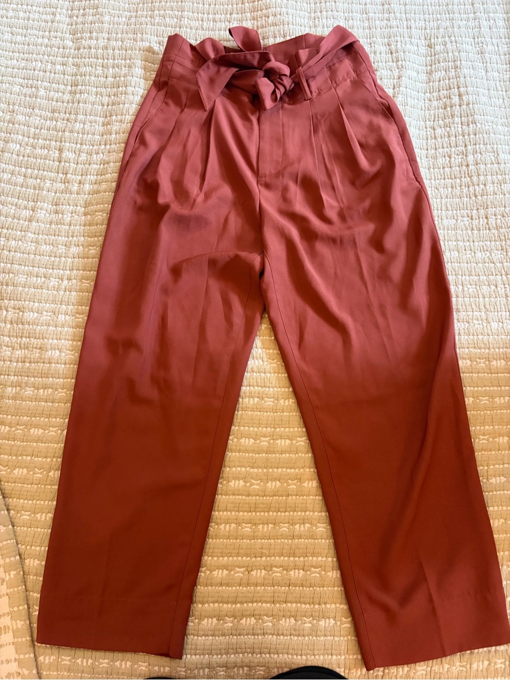 Madewell Rust Red Paperbag Waist trouser pants